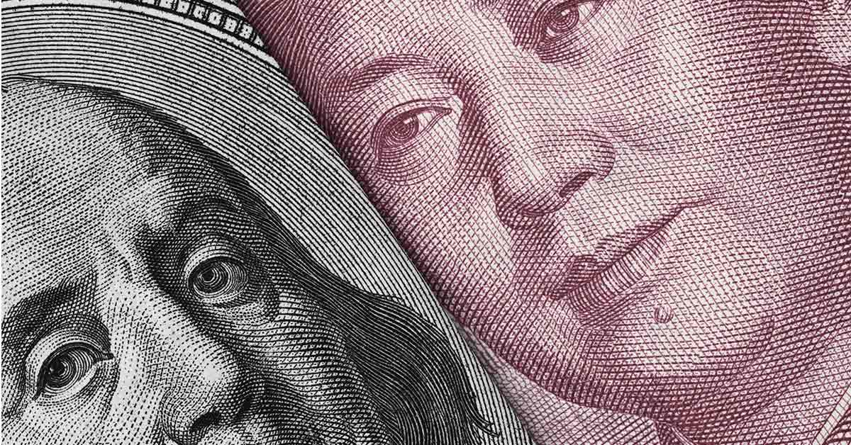 US vs China banknote