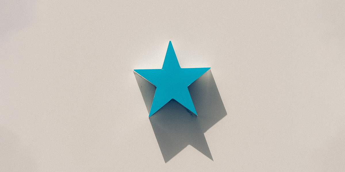 Blue star on white background